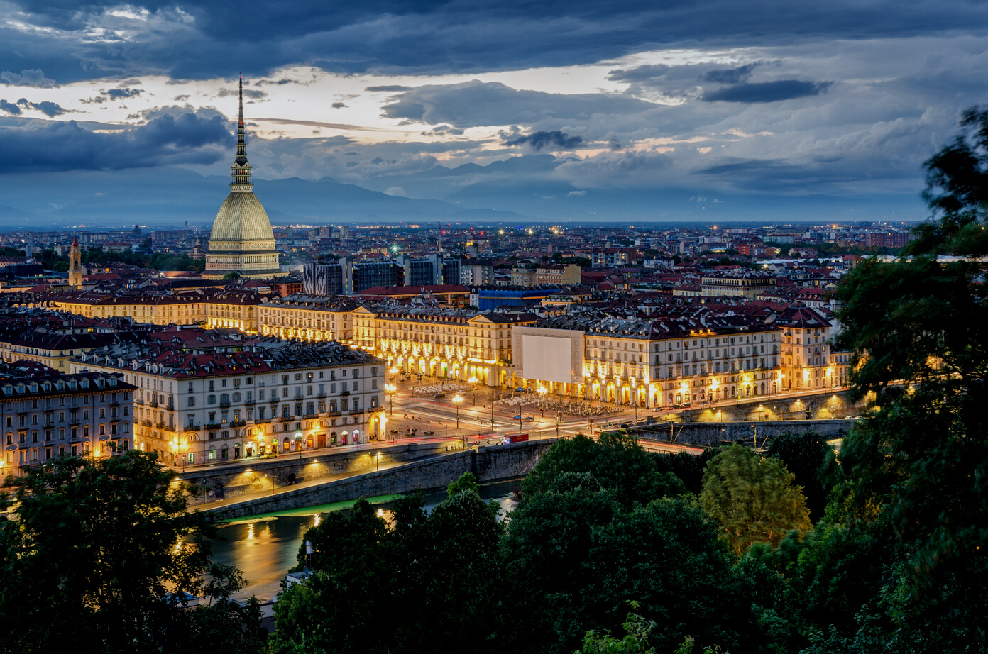 Torino panorama at twilight